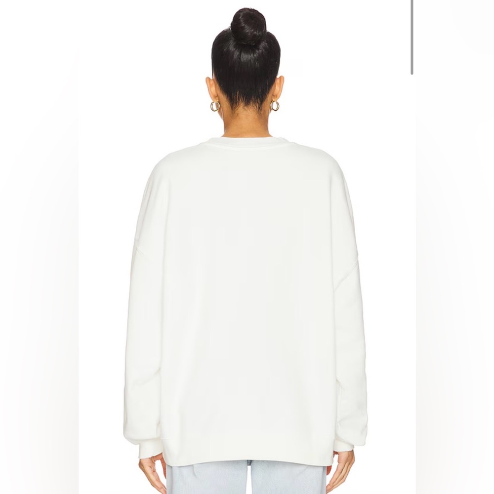 NWT anine bing Miles Sweatshirt Framed Monogram in Off White size small - Picture 4 of 6